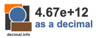4.67e+12 as a decimal 4.67e+12 as a decimal