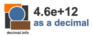 4.6e+12 as a decimal 4.6e+12 as a decimal