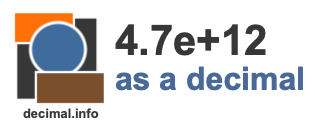 4.7e+12 as a decimal 4.7e+12 as a decimal