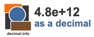 4.8e+12 as a decimal 4.8e+12 as a decimal