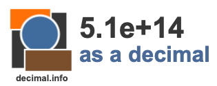 5.1e+14 as a decimal 5.1e+14 as a decimal