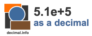 5.1e+5 as a decimal 5.1e+5 as a decimal