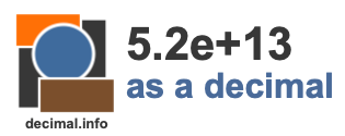 5.2e+13 as a decimal 5.2e+13 as a decimal