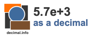 5.7e+3 as a decimal