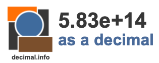 5.83e+14 as a decimal