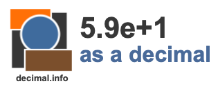 5.9e+1 as a decimal 5.9e+1 as a decimal