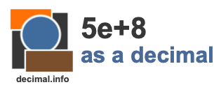5e+8 as a decimal 5e+8 as a decimal