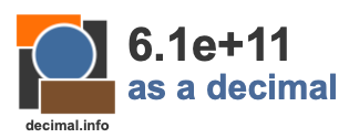 6.1e+11 as a decimal