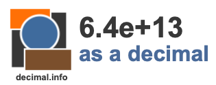 6.4e+13 as a decimal 6.4e+13 as a decimal