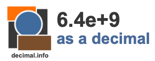 6.4e+9 as a decimal 6.4e+9 as a decimal