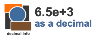 6.5e+3 as a decimal 6.5e+3 as a decimal