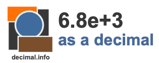 6.8e+3 as a decimal 6.8e+3 as a decimal