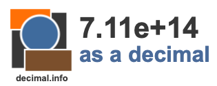 7.11e+14 as a decimal 7.11e+14 as a decimal