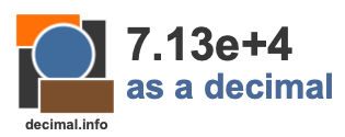 7.13e+4 as a decimal 7.13e+4 as a decimal