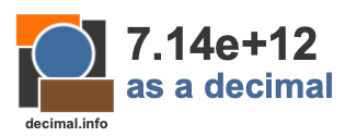 7.14e+12 as a decimal 7.14e+12 as a decimal