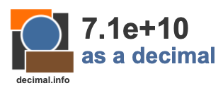 7.1e+10 as a decimal 7.1e+10 as a decimal