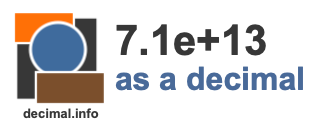7.1e+13 as a decimal 7.1e+13 as a decimal