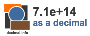 7.1e+14 as a decimal 7.1e+14 as a decimal