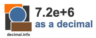 7.2e+6 as a decimal 7.2e+6 as a decimal