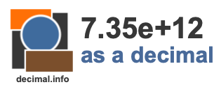 7.35e+12 as a decimal 7.35e+12 as a decimal