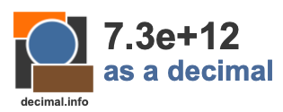 7.3e+12 as a decimal 7.3e+12 as a decimal