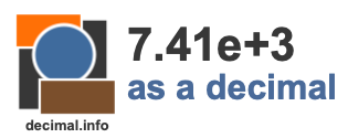 7.41e+3 as a decimal 7.41e+3 as a decimal