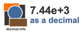 7.44e+3 as a decimal 7.44e+3 as a decimal