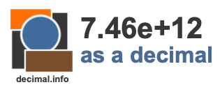 7.46e+12 as a decimal 7.46e+12 as a decimal