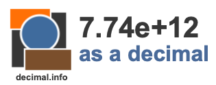 7.74e+12 as a decimal