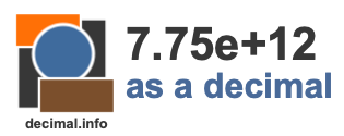 7.75e+12 as a decimal 7.75e+12 as a decimal