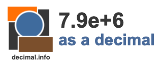 7.9e+6 as a decimal 7.9e+6 as a decimal