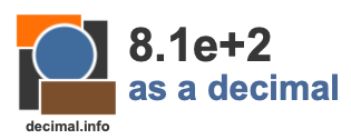 8.1e+2 as a decimal 8.1e+2 as a decimal
