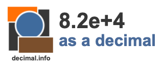 8.2e+4 as a decimal 8.2e+4 as a decimal