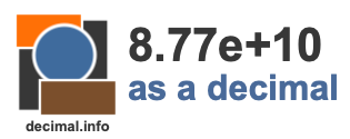 8.77e+10 as a decimal 8.77e+10 as a decimal