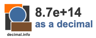 8.7e+14 as a decimal 8.7e+14 as a decimal