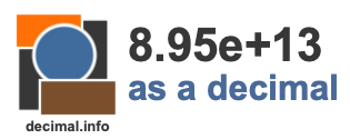 8.95e+13 as a decimal 8.95e+13 as a decimal