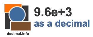 9.6e+3 as a decimal
