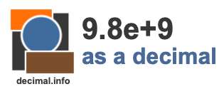 9.8e+9 as a decimal 9.8e+9 as a decimal