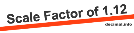 Scale Factor of 1.12 Scale Factor of 1.12