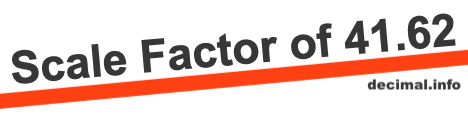 Scale Factor of 41.62 Scale Factor of 41.62