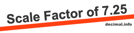 Scale Factor of 7.25 Scale Factor of 7.25