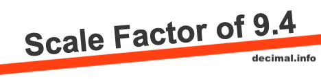 Scale Factor of 9.4 Scale Factor of 9.4